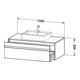 Duravit Meuble sous-lavabo Ketho 120x55 cm, gris mat, 1 tiroir, suspendu