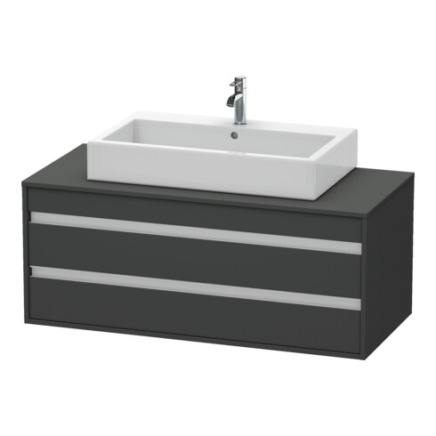 Duravit Meuble sous lavabo Ketho 120x55 cm, gris mat, face AWT milieu, 2 tiroirs