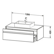 Duravit Meuble sous lavabo Ketho 120x55 cm, N d, f AWT m, 1 tiroir, suspendu-3