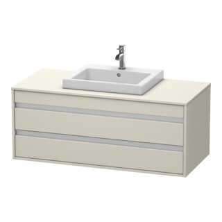 Duravit Meuble sous-lavabo Ketho 120x55 cm, Taupe, pour lavabo encastré, 2 tiroirs