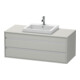 Duravit Meuble sous-lavabo Ketho 120x55cm, gris mat, lavabo encastré central, 2 tiroirs-1