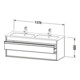 Duravit Meuble sous lavabo Ketho 127x47,5x48 cm, 2 tiroirs, suspendu, blanc mat