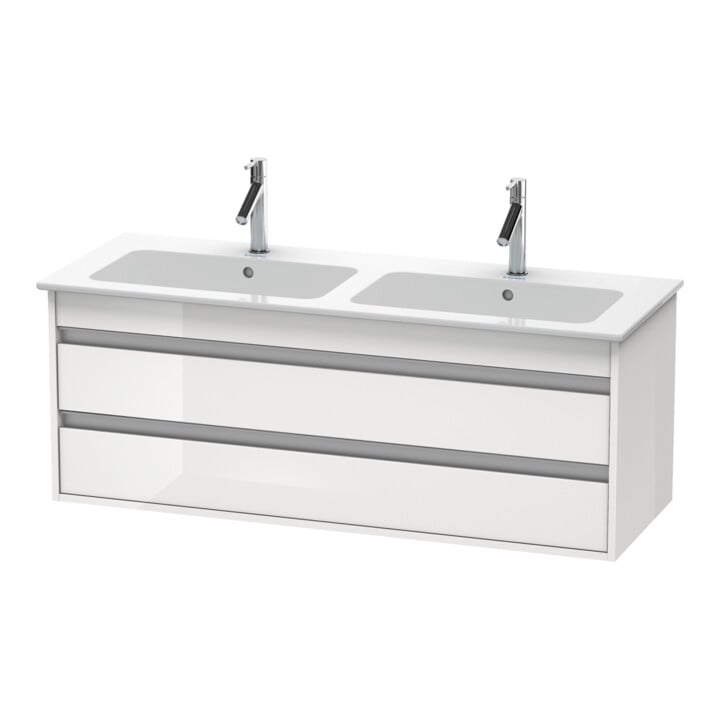 Duravit Meuble sous-lavabo Ketho 127x47,5x48 cm, 2 tiroirs, suspendu, blanc œuf