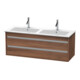 Duravit Meuble sous-lavabo Ketho 127x47,5x48 cm, 2 tiroirs, suspendu, noyer naturel-1