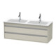Duravit Meuble sous lavabo Ketho 127x47,5x48 cm, 2 tiroirs, suspendu, taupe-1