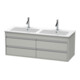 Duravit Meuble sous lavabo Ketho 127x47,5x48 cm, 4 tiroirs, suspendu, béton grisé-1