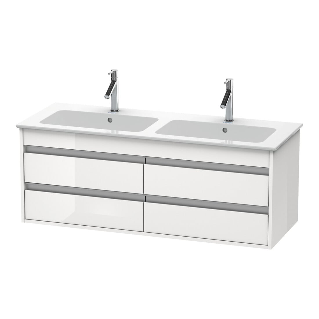 Duravit Meuble sous-lavabo Ketho 127x47,5x48 cm, 4 tiroirs, suspendu, blanc brillant
