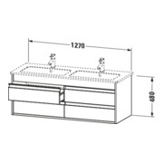 Duravit Meuble sous-lavabo Ketho 127x47,5x48 cm, 4 tiroirs, suspendu, blanc brillant-4