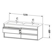 Duravit Meuble sous-lavabo Ketho 127x47,5x48 cm, 4 tiroirs, suspendu, blanc œuf-4