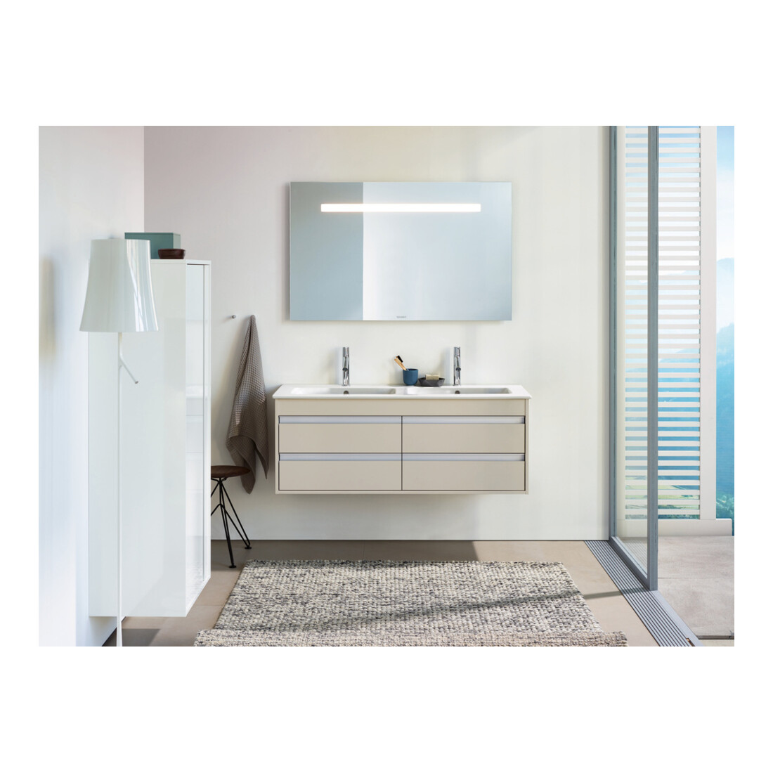 Duravit Meuble sous-lavabo Ketho 127x47,5x48 cm, 4 tiroirs, suspendu, taupe