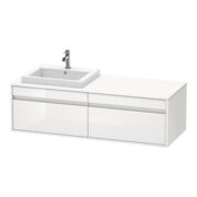 Duravit Meuble sous lavabo Ketho 140x55x42,6 cm, f EWT, 2 tiroirs, gauche, blanc brillant