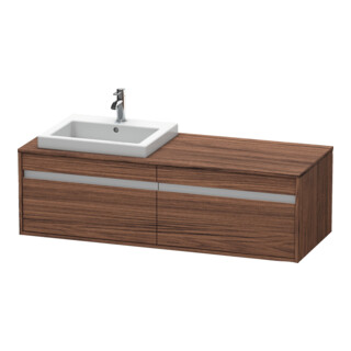 Duravit Meuble sous-lavabo Ketho 140x55x42,6 cm, f EWT, 2 tiroirs, gauche, N foncé