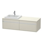 Duravit Meuble sous-lavabo Ketho 140x55x42,6 cm, f EWT, 2 tiroirs, gauche, Taupe-1