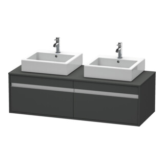 Duravit Meuble sous-lavabo Ketho 140x55x42,6 cm, pour AWT, 2 tiroirs, blanc brillant, gris mat