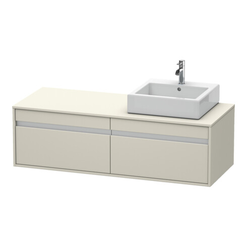 Duravit Meuble sous lavabo Ketho 140x55x42,6 cm, pour AWT, 2 tiroirs, Droit, Taupe
