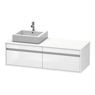 Duravit Meuble sous-lavabo Ketho 140x55x42,6 cm, pour AWT, 2 tiroirs, gauche, blanc brillant