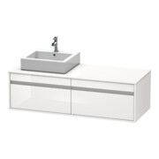 Duravit Meuble sous-lavabo Ketho 140x55x42,6 cm, pour AWT, 2 tiroirs, gauche, blanc brillant