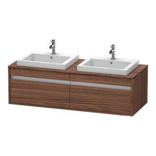 Duravit Meuble sous-lavabo Ketho 140x55x42,6 cm, pour EWT, 2 tiroirs, blanc brillant, chêne foncé