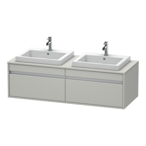 Duravit Meuble sous-lavabo Ketho 140x55x42,6 cm, pour EWT, 2 tiroirs, blanc brillant, mat beige