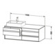 Duravit Meuble sous-lavabo Ketho 140x55x49,6 cm, 4 tiroirs, blanc brillant