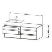 Duravit Meuble sous-lavabo Ketho 140x55x49,6 cm, 4 tiroirs, blanc éclatant-3