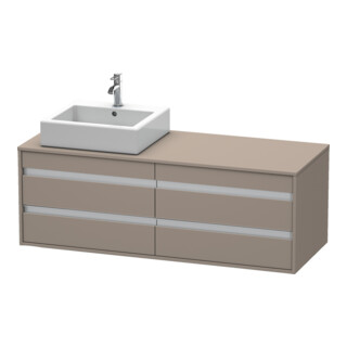 Duravit Meuble sous lavabo Ketho 140x55x49,6 cm, 4 tiroirs, blanc laqué, basique