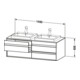 Duravit Meuble sous-lavabo Ketho 140x55x49,6 cm, 4 tiroirs, blanc mat, droite
