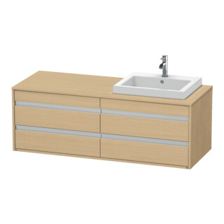 Duravit Meuble sous lavabo Ketho 140x55x49,6 cm, 4 tiroirs, droite, chêne naturel