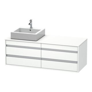 Duravit Meuble sous-lavabo Ketho 140x55x49,6 cm, 4 tiroirs, gauche, blanc mat