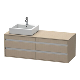 Duravit Meuble sous-lavabo Ketho 140x55x49,6 cm, 4 tiroirs, gauche, laqué blanc