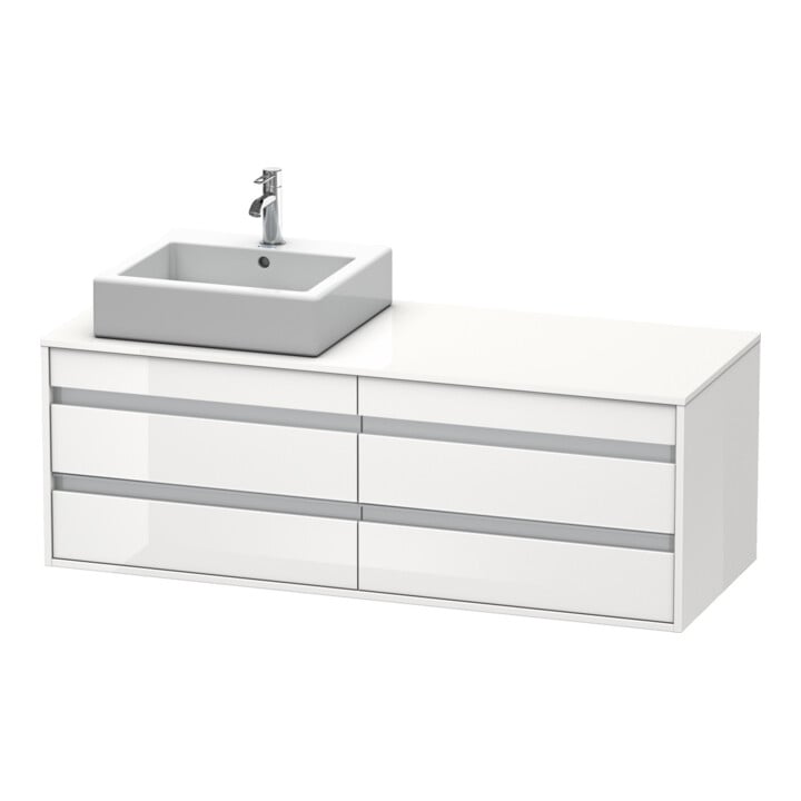Duravit Meuble sous-lavabo Ketho 140x55x49,6 cm, f AWT, 4 tiroirs, B gauche, blanc œuf