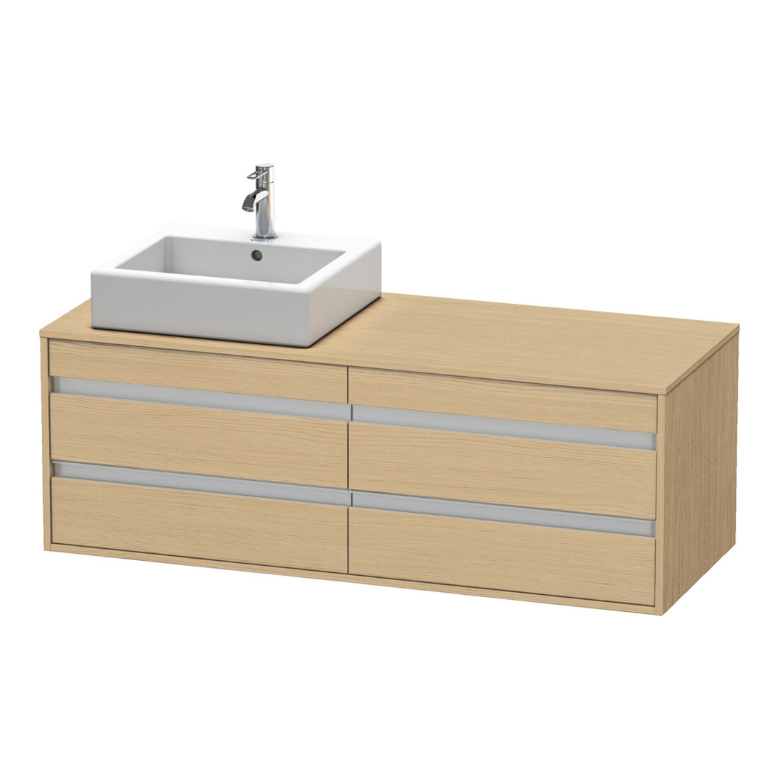Duravit Meuble sous-lavabo Ketho 140x55x49,6 cm, f AWT, 4 tiroirs, gauche, chêne naturel
