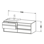 Duravit Meuble sous lavabo Ketho 140x55x49,6 cm, f EWT, 4 tiroirs, B bs, bg ma-3