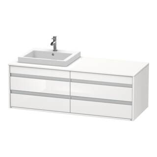 Duravit Meuble sous-lavabo Ketho 140x55x49,6 cm, f EWT, 4 tiroirs, B gauche, blanc brillant