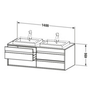 Duravit Meuble sous-lavabo Ketho 140x55x49,6 cm, f EWT, 4 tiroirs, B L, bg ma-3