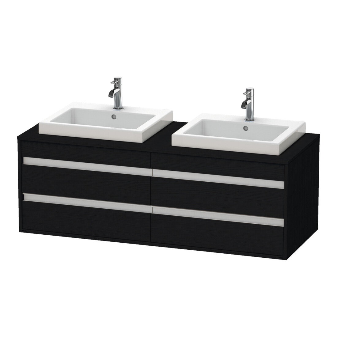Duravit Meuble sous-lavabo Ketho 140x55x49,6 cm, f EWT, 4 tiroirs, blanc mat, blanc brillant
