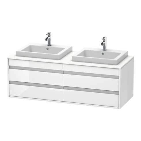 Duravit Meuble sous-lavabo Ketho 140x55x49,6 cm, f EWT, 4 tiroirs, blanc mat, blanc brillant
