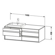 Duravit Meuble sous-lavabo Ketho 140x55x49,6 cm, f EWT, 4 tiroirs, blanc mat, blanc brillant-4
