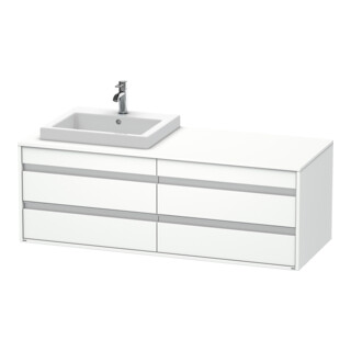 Duravit Meuble sous lavabo Ketho 140x55x49,6 cm, f EWT, 4 tiroirs, gauche, blanc mat