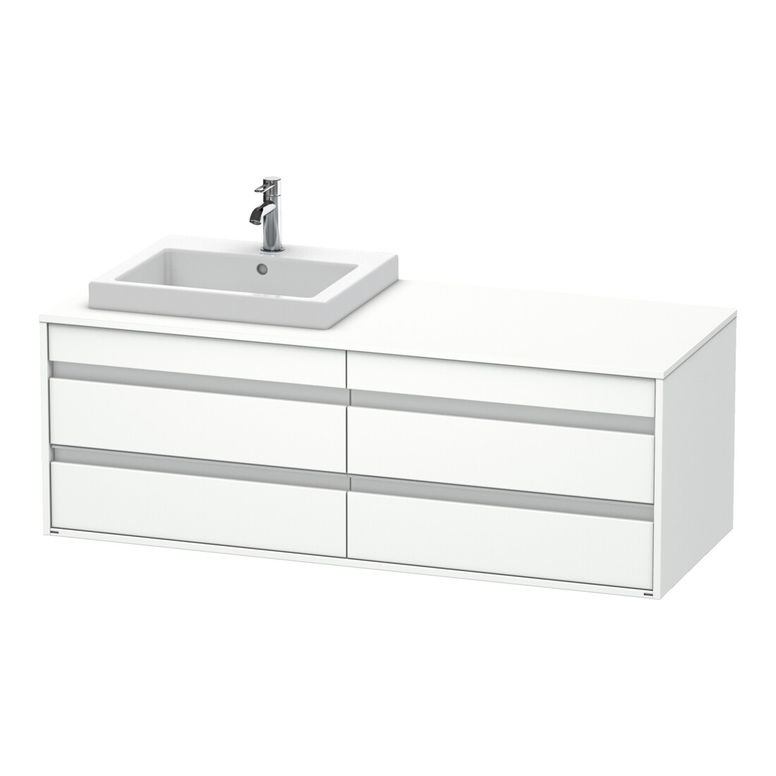Duravit Meuble sous lavabo Ketho 140x55x49,6 cm, f EWT, 4 tiroirs, gauche, blanc mat