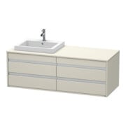 Duravit Meuble sous-lavabo Ketho 140x55x49,6 cm, f EWT, 4 tiroirs, gauche, Taupe