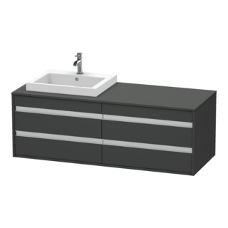 Duravit Meuble sous lavabo Ketho 140x55x49,6 cm, f EWT, 4 tiroirs, gris mat