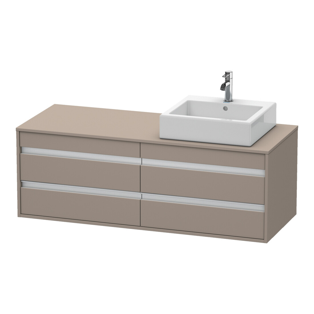 Duravit Meuble sous-lavabo Ketho 140x55x49,6 cm, pour AWT, 4 tiroirs, blanc brillant, basique