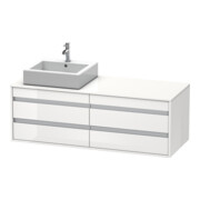Duravit Meuble sous-lavabo Ketho 140x55x49,6 cm, pour AWT, 4 tiroirs, blanc brillant, blanc mat-4