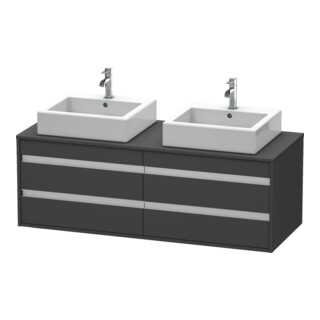 Duravit Meuble sous-lavabo Ketho 140x55x49,6 cm, pour AWT, 4 tiroirs, blanc brillant, gris mat