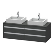 Duravit Meuble sous-lavabo Ketho 140x55x49,6 cm, pour AWT, 4 tiroirs, blanc brillant, gris mat