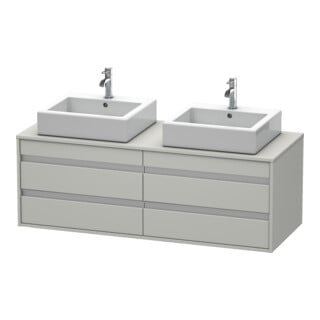 Duravit Meuble sous lavabo Ketho 140x55x49,6 cm, pour AWT, 4 tiroirs, blanc brillant, mat beige