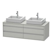 Duravit Meuble sous lavabo Ketho 140x55x49,6 cm, pour AWT, 4 tiroirs, blanc brillant, mat beige