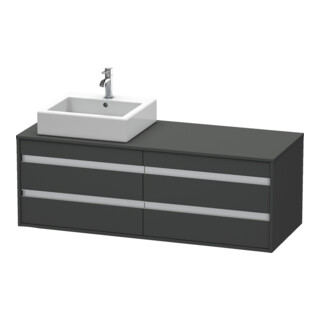 Duravit Meuble sous lavabo Ketho 140x55x49,6 cm, pour AWT, 4 tiroirs, gris mat