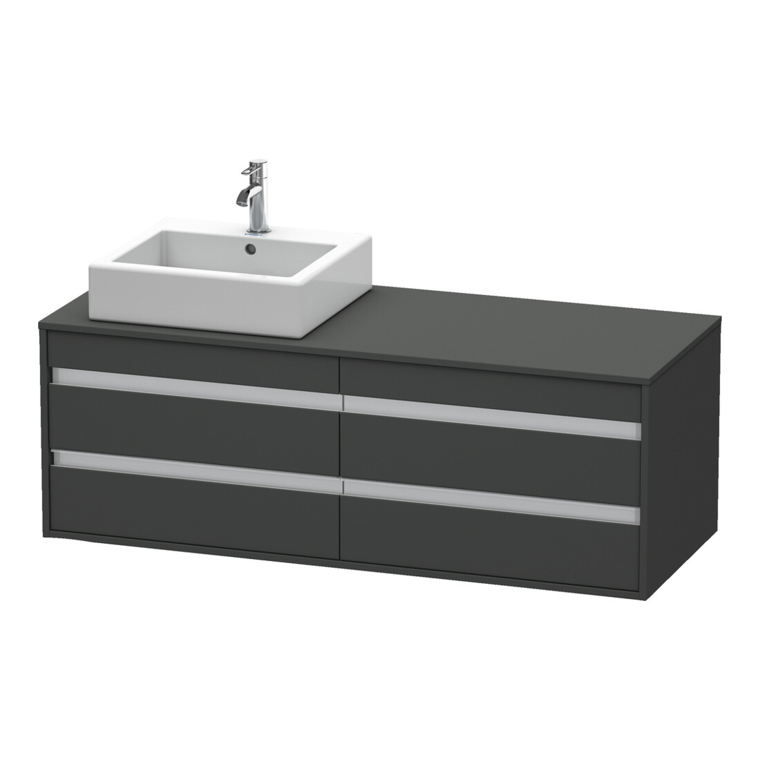 Duravit Meuble sous lavabo Ketho 140x55x49,6 cm, pour AWT, 4 tiroirs, gris mat